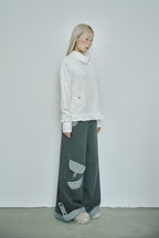 hugyourskin Flower button pola top (White)
