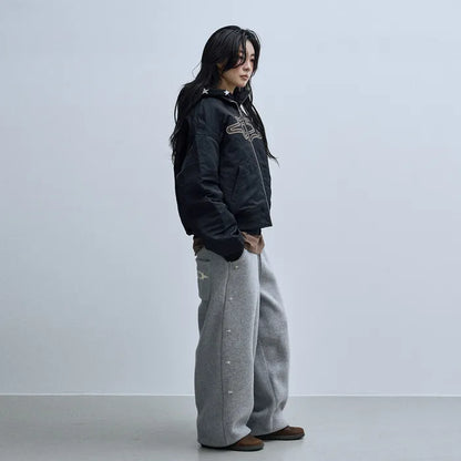 LSC Star Stud Wide Fleece Pants Grey