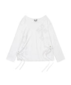 GILA ARCHIVE ONE SHOULDER GRAPHIC LONG SLEEVE_WHITE