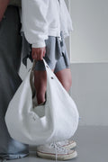 DEPC EYELET LEATHER BAG - LARGE (WHITE)
