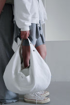 DEPC EYELET LEATHER BAG - LARGE (WHITE)