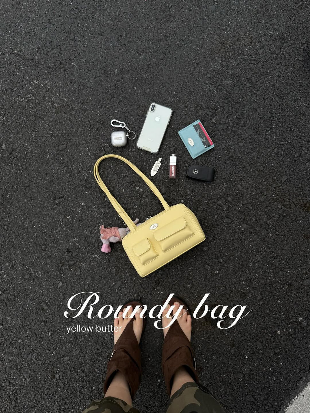 PU Roundy Shoulder Bag / yellow butter