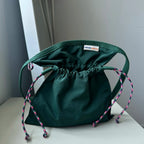 Drawstring Crossbody Bag / DEEP GREEN