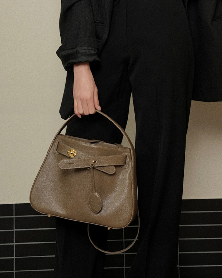 [100%牛皮] THE OFTN TILT ETAUPE M GOLD/SILVET