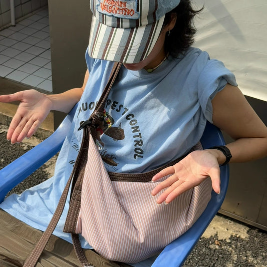 [香港現貨✨] [官方代理] Dachshund Bag - Apricot Strippy