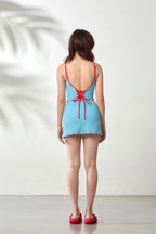 APRILPOOLDAY CLAUDIA'S FOREVERY MINI SKIRT / BLUE GINGHAM