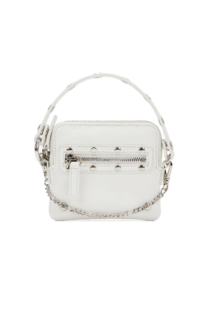 DEINET Studded Cross Chain Wallet / White