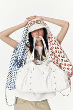 DEINET LOGO DUFFLE BAG IN WHITE