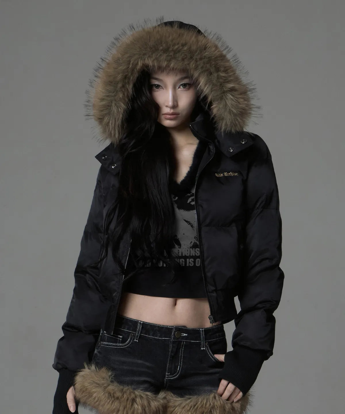 [GILA ARCHIVE] Fur Hood Light Padded Jacket - 2 Colors