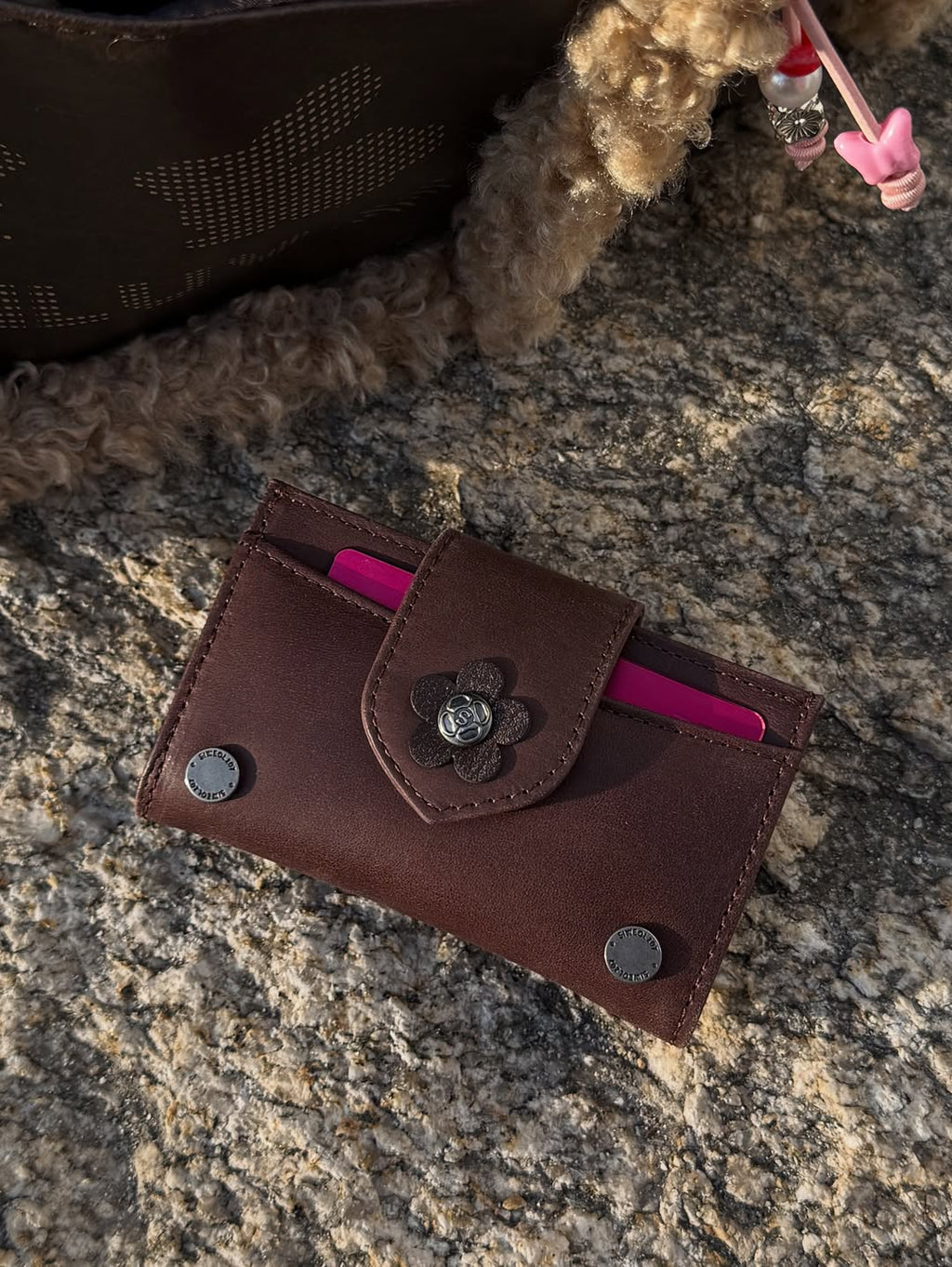 siweol Fleur Card Wallet (Maroon)