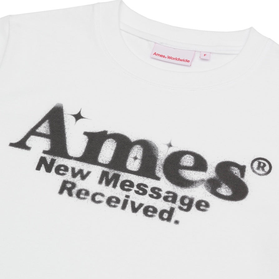 Ames-Worldwide ROUND HEM CROP TEE WHITE