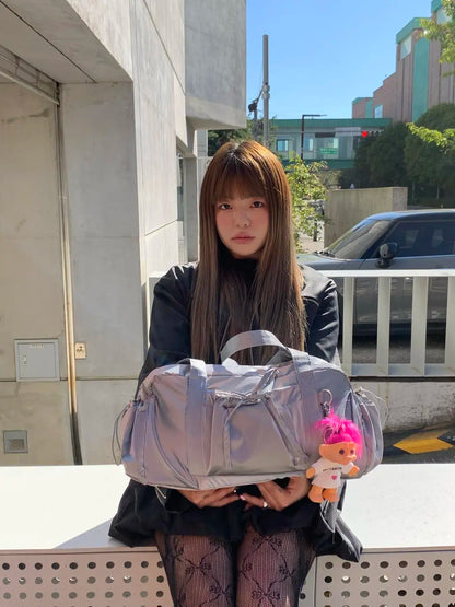 NB New Balance Glossy Ribbon Duffle Bag / violet