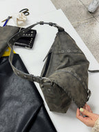 [yeomim] braided flap bag (black/grunge taupe)