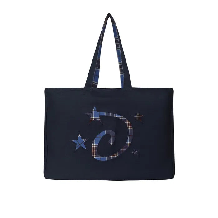 LSC Reversible Check Logo Big Eco Bag Navy