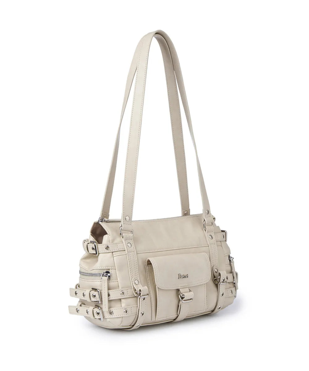 [DEINET] BELTED POCKET MINI SHOULDER BAG IN BEIGE