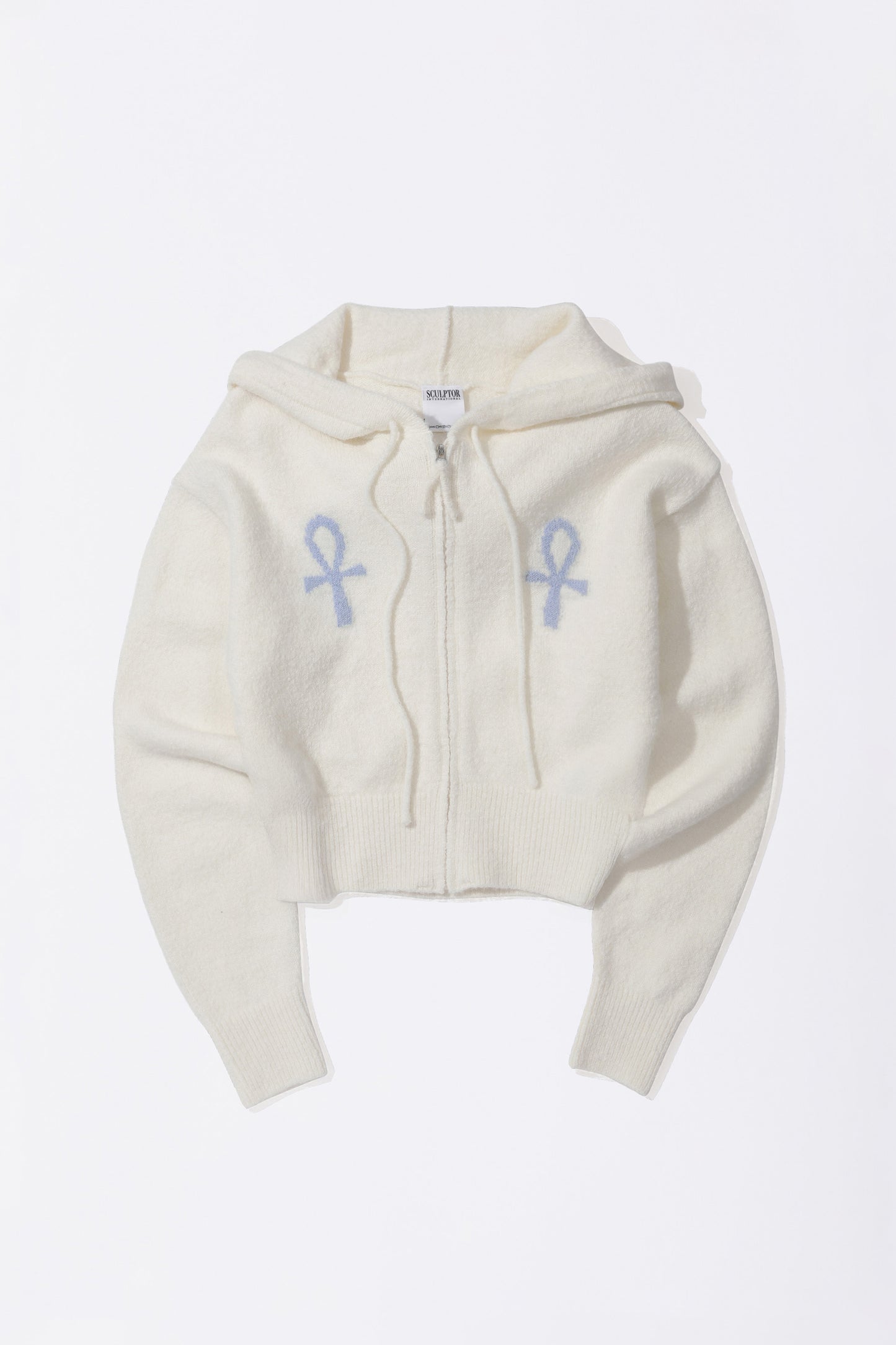 Sculptor Ankh Boucle Knit Cardigan Ivory