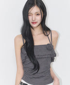 [ILLIGO] ROSE RUFFLE SLEEVELESS_4 COLORS