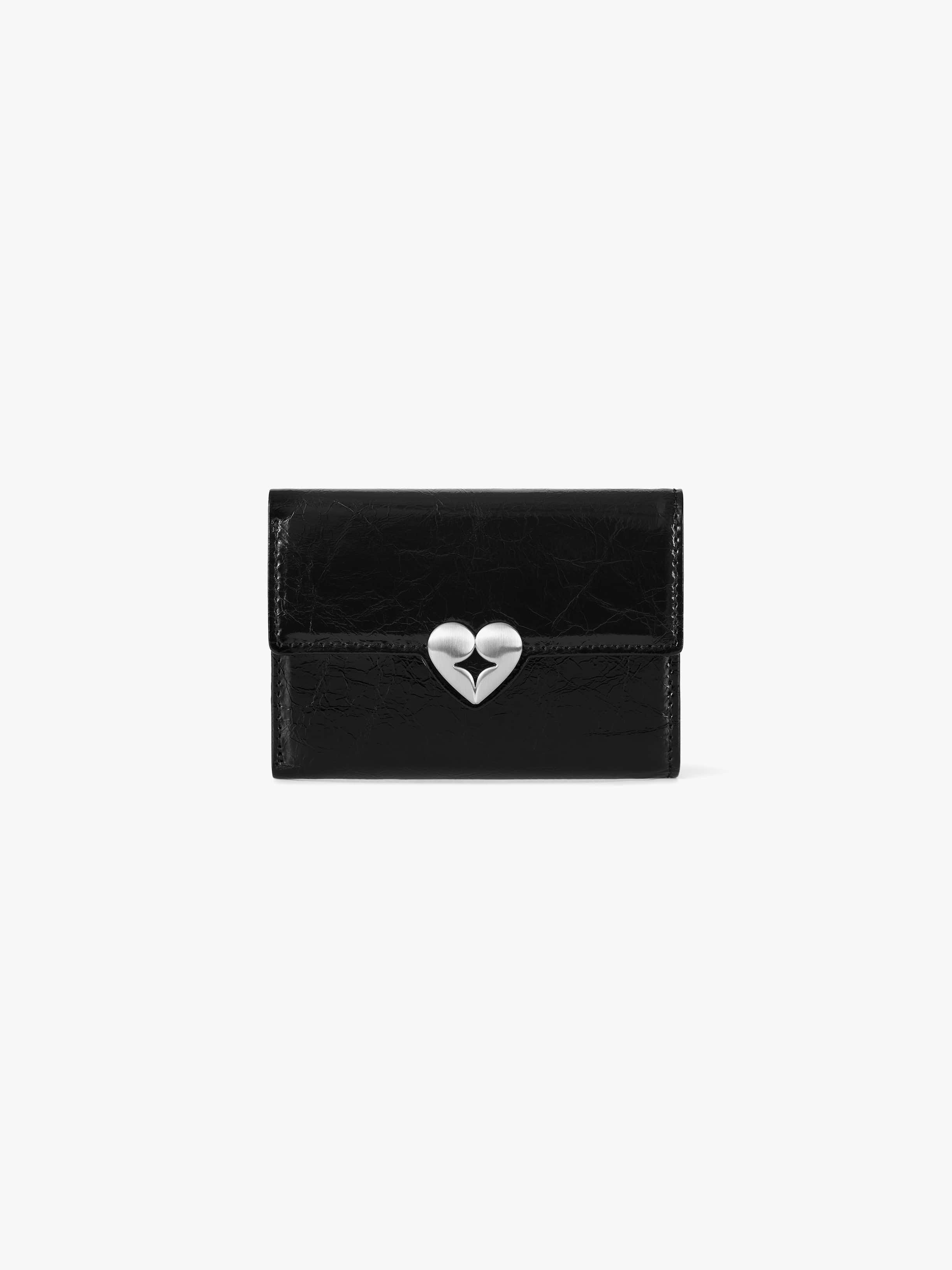fennec HEARTY FLAP WALLET - BLACK