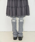 [illigo] LACE COLOR-BLOCK LEG WAEMER_CHARCOAL