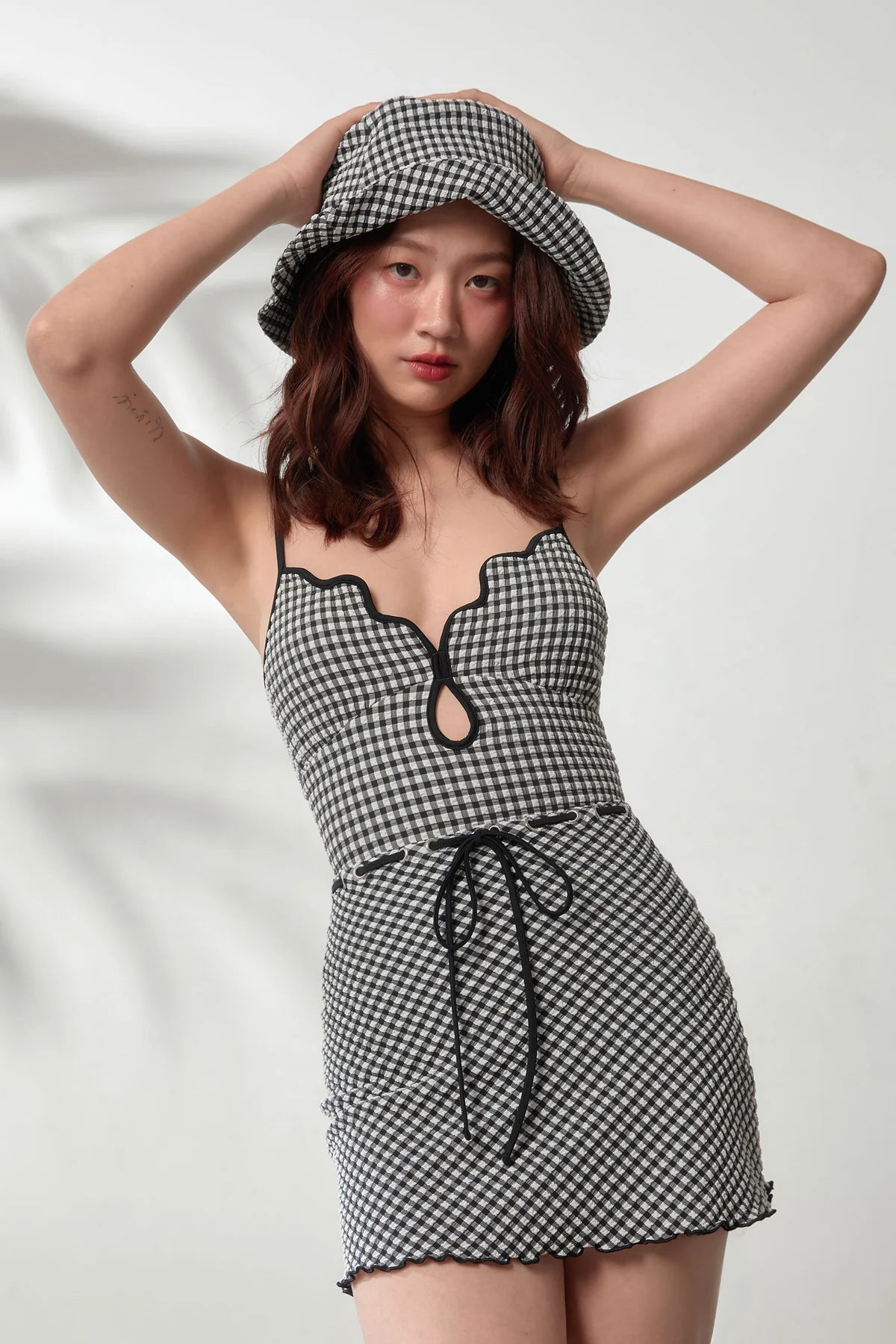 APRILPOOLDAY CLAUDIA'S FOREVERY MINI SKIRT / BLACK GINGHAM