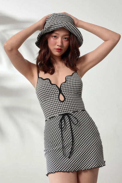 APRILPOOLDAY CLAUDIA'S FOREVERY MINI SKIRT / BLACK GINGHAM