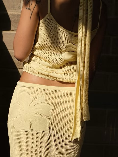 miss mila garden knit set butter