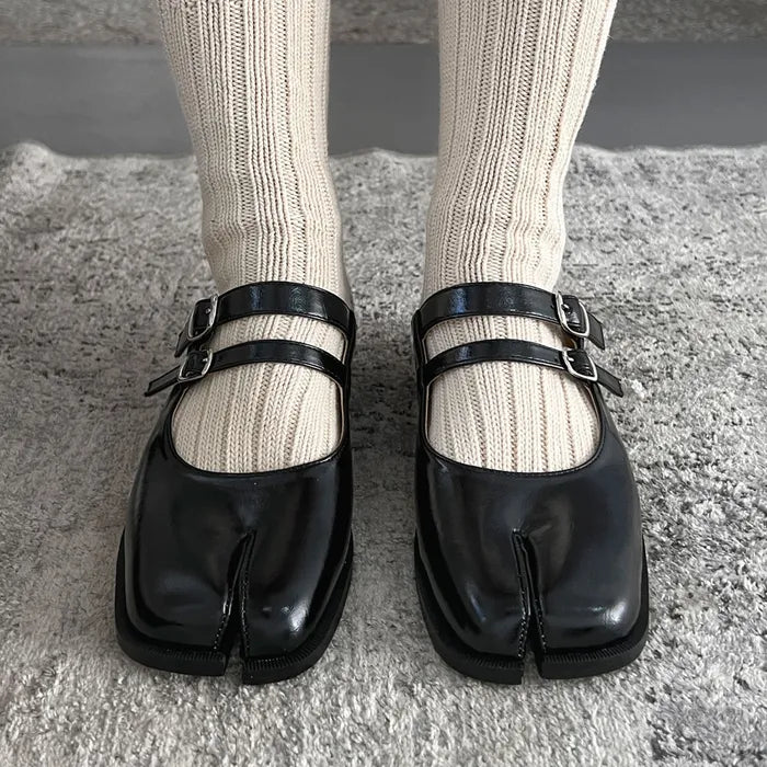 PAES Double Buckle Mule - Black