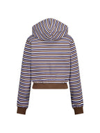 CALIE BABE STRIPE HOOD ZIP UP BROWN
