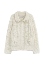 hugyourskin Popcorn knit zip-up (Butter)