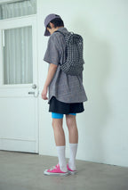niceghostclub tornado star check big big half shirt [2colors]