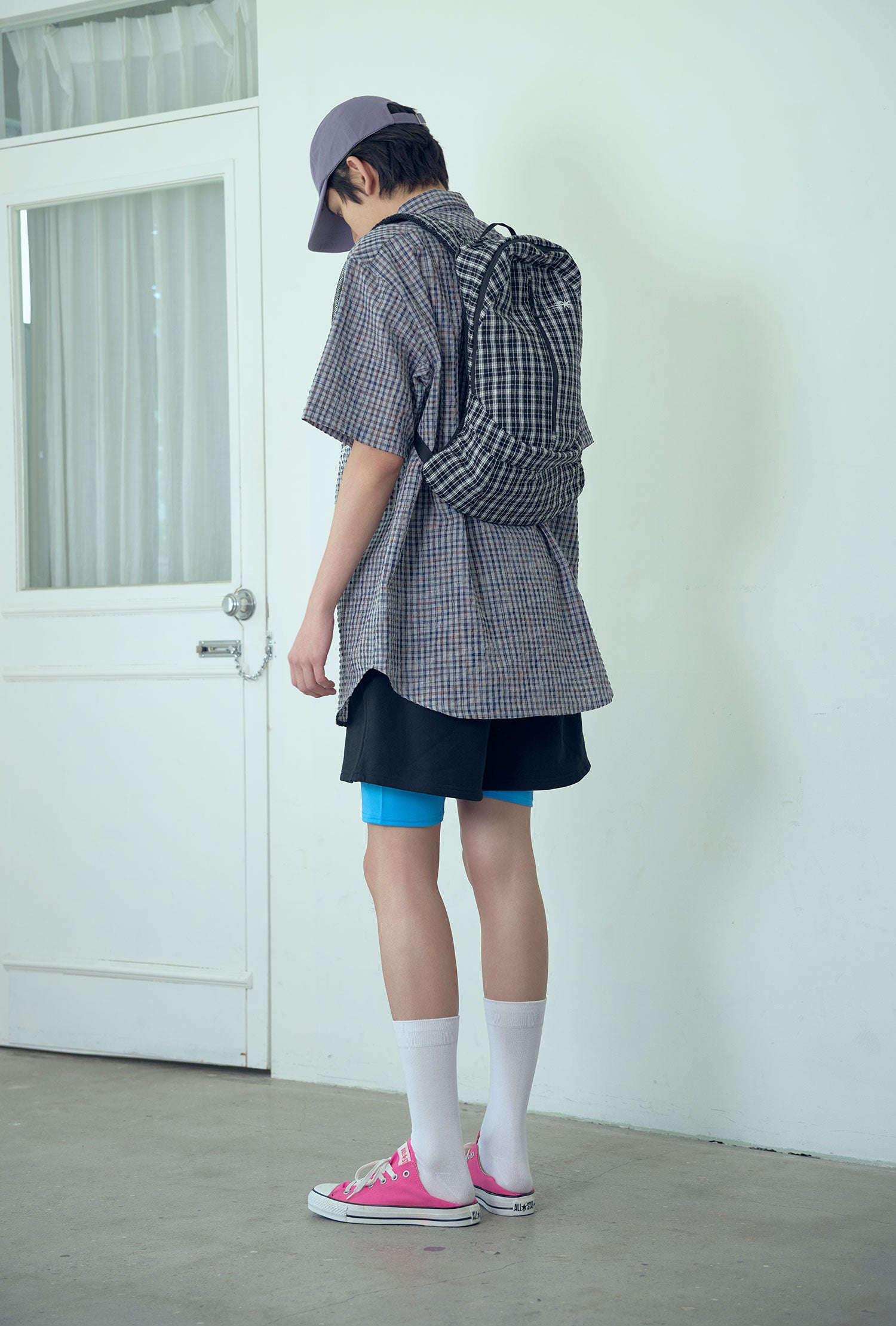 niceghostclub tornado star check big big half shirt [2colors]