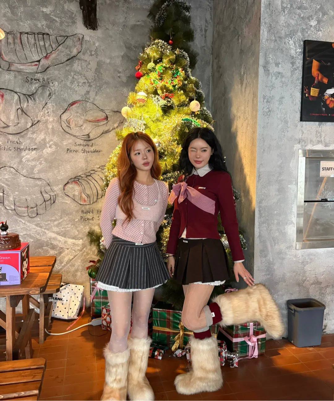 Ribbon Tie Knit Cardigan - Wine