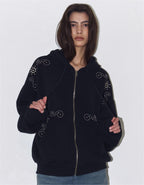 [시안同款🎀] Polysooem ORNAMENT STUDDED HOODIE_ONZI_EDITION / BLACK
