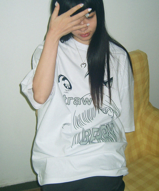 WONDERVISITOR DECOMPOSITION OVERFIT T-SHIRT / WHITE