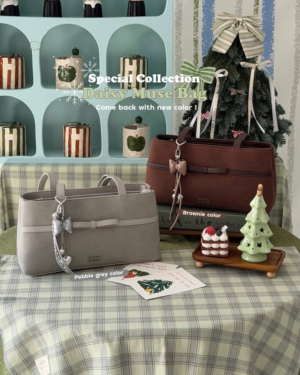 [香港現貨✨] [獨家代理🎀] Daisy Muse Ballerina Shoulder Bag - Pebble Grey