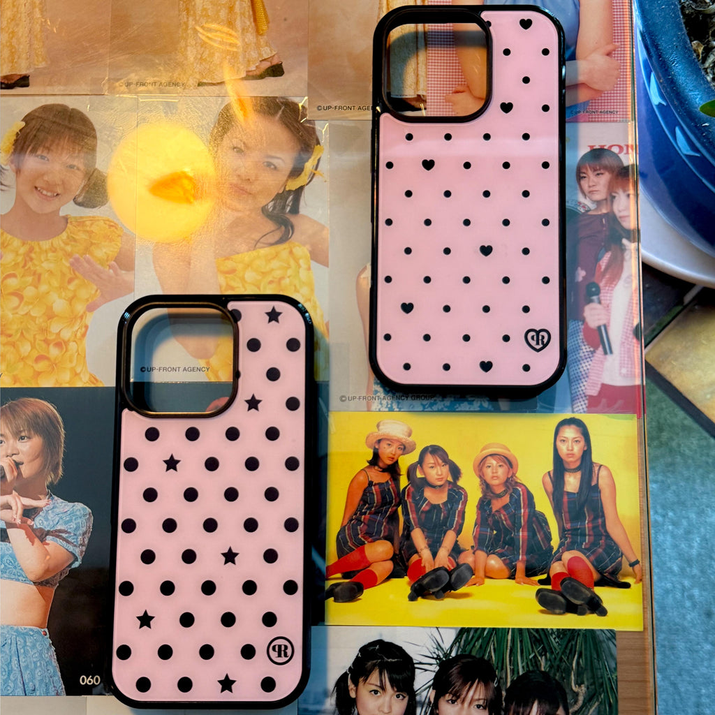 Pink-Dots Glass Bumper iPhone Case - 5types