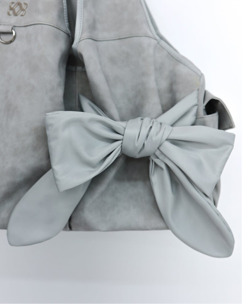 siweol Bow Shoulder Bag -  light grey