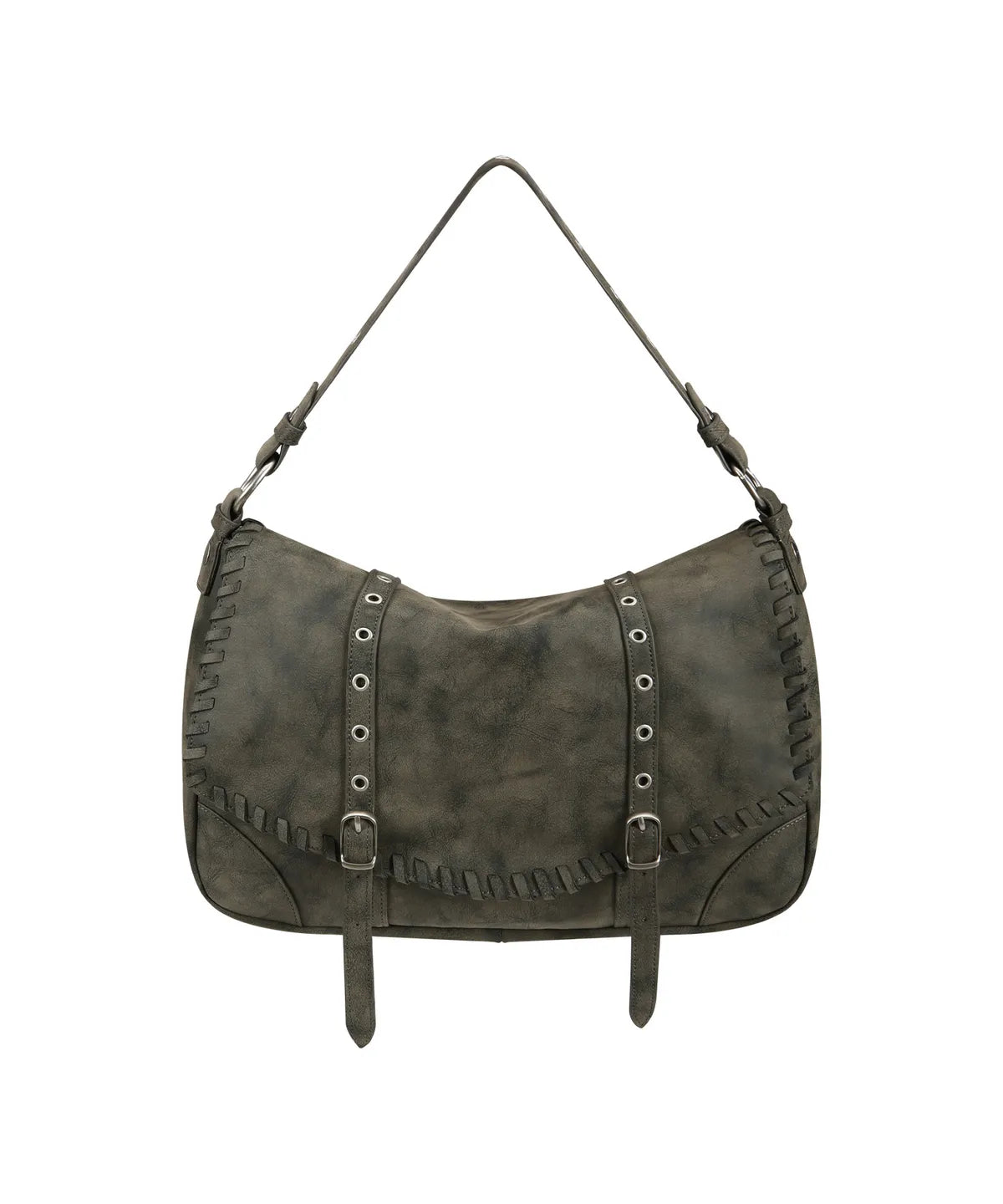 [yeomim] braided flap bag (black/grunge taupe)
