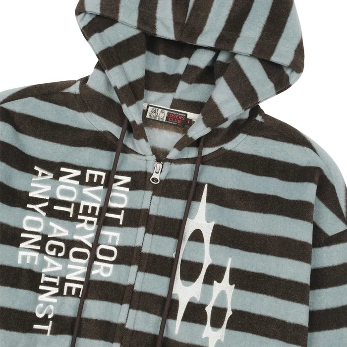 LSC Logo Stripe Fleece 2-way Hoodie Zip-up SkyBlue