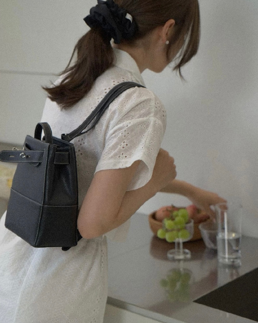 [100%牛皮] THE OFTN TULLY BACKPACK / BLACK STITCH (SILVER)