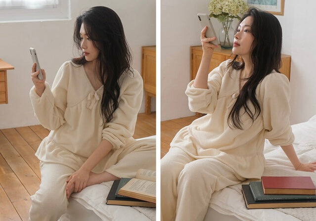 J'eu Rowney Lace Sleeping Pajama Set 4colors