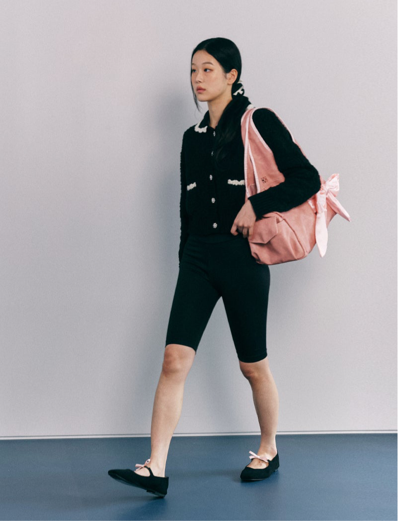 siweol Bow Shoulder Bag / Nubuck Pink