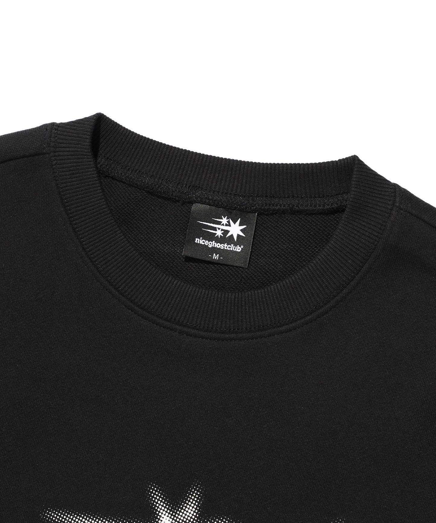 niceghostclub 3STARS HALFTONE LOGO SWEATSHIRT [BLACK]