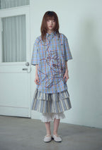 niceghostclub angel check big big half shirt [2colors]