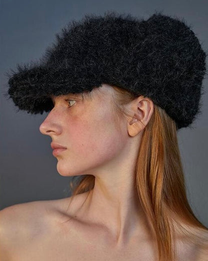 AWSOME NEEDS FUR TRAPPER CAP / FLUFFY BLACK