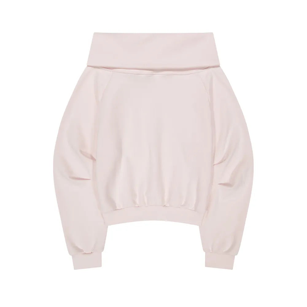 ILLIGO PURE BOW OFF SHOULDER SWEATSHIRT PINK