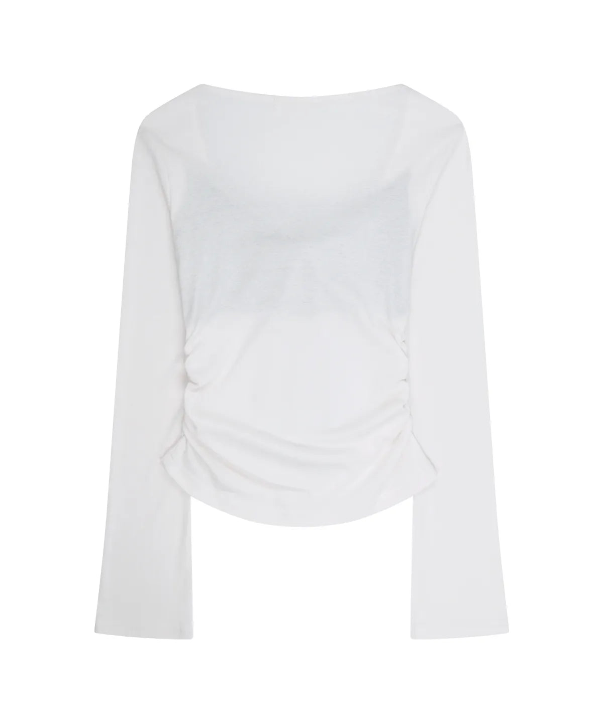 [illigo] LAYERED RIBBON TIE LONG SLEEVE_WHITE