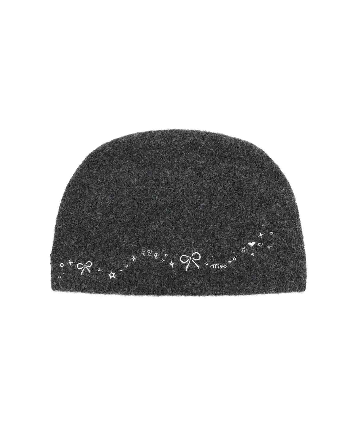 [illigo] DRAWING EMBROIDERY BEANIE_CHARCOAL