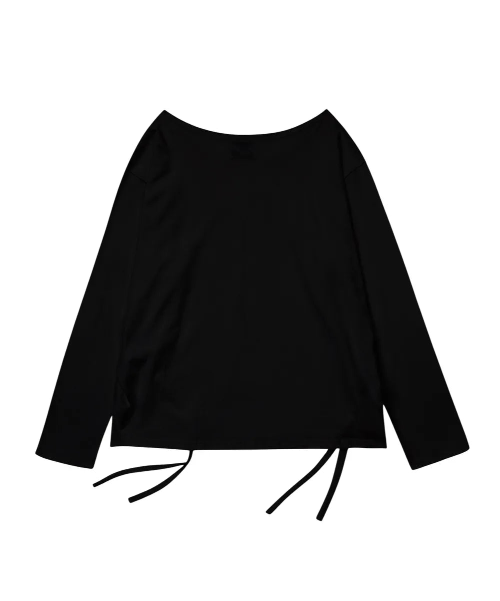 GILA ARCHIVE ONE SHOULDER GRAPHIC LONG SLEEVE_BLACK