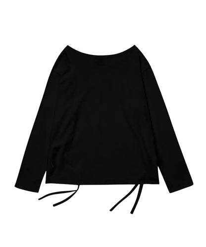 GILA ARCHIVE ONE SHOULDER GRAPHIC LONG SLEEVE_BLACK